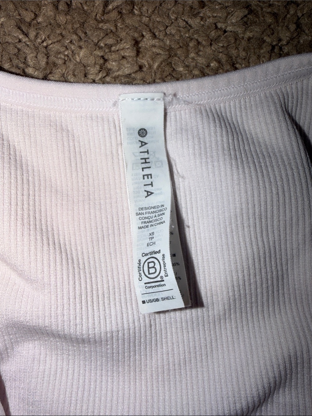Athleta Pale Pink Ribbed Racerback Tank - Picture 3 of 3